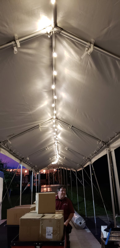 Marquee tent pathway lighting